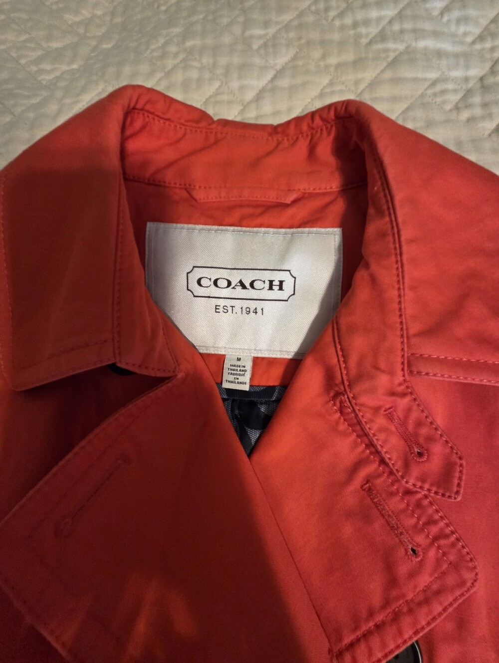 Vintage Coach Red Collared Trench Coat